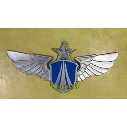 大型悬挂式空军徽章定制 铸铝金属立体空军标志制作图片
