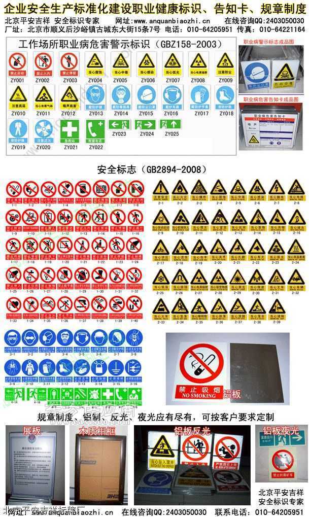 工贸企业安全生产标准化标识标牌图片
